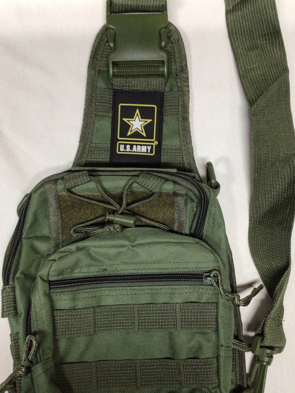 U.S. Army Olive Green Military-Style Sling Messenger Bag